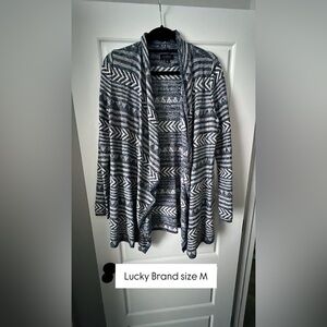 Blue and White Patterned Cardigan